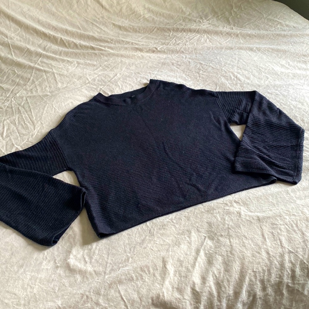 DYNAMITE Flare Sleeve Crewneck Sweater